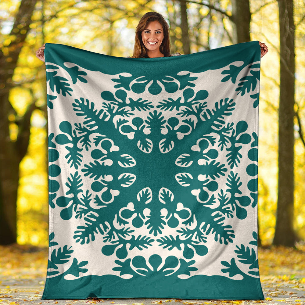 Hawaii Premium Blanket Quilt Tradition Turquoise-Myprintsy