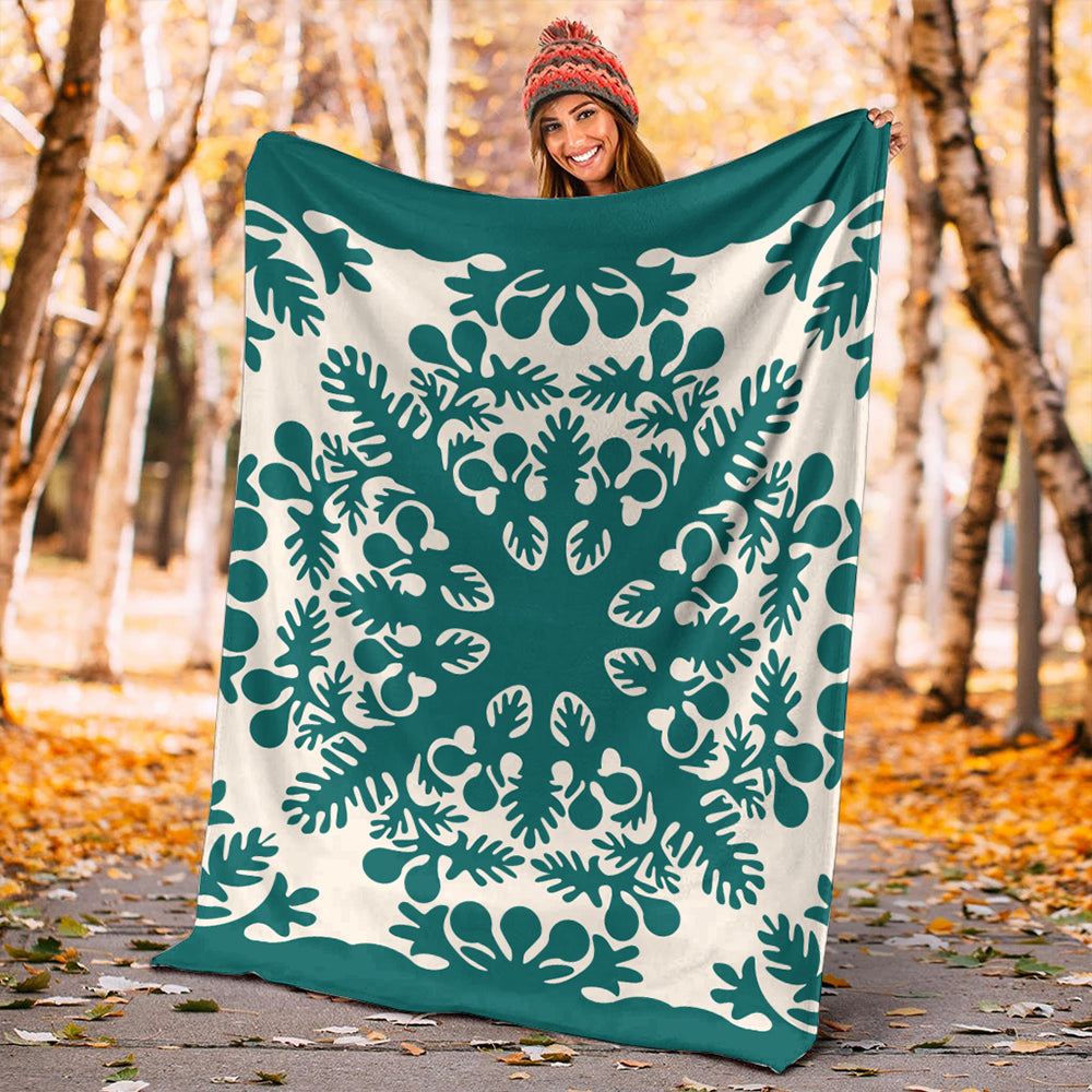 Hawaii Premium Blanket Quilt Tradition Turquoise-Myprintsy
