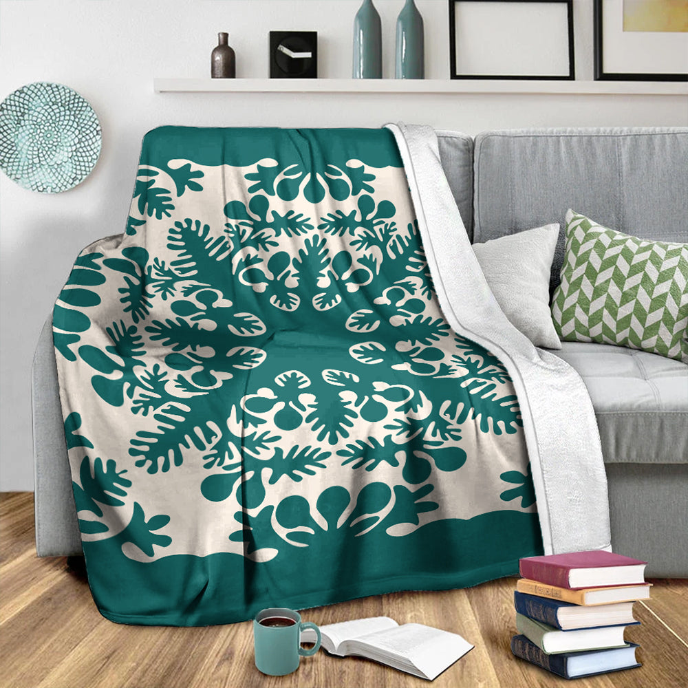 Hawaii Premium Blanket Quilt Tradition Turquoise-Myprintsy