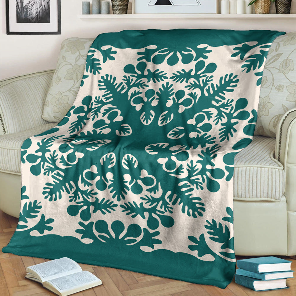Hawaii Premium Blanket Quilt Tradition Turquoise-Myprintsy