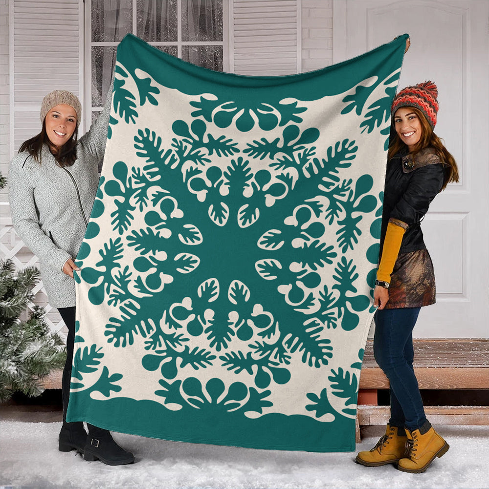 Hawaii Premium Blanket Quilt Tradition Turquoise-Myprintsy