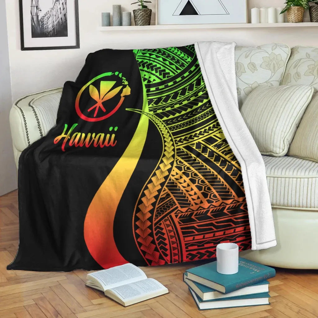Hawaii Premium Blanket - Reggae Polynesian Tentacle Tribal Pattern-Myprintsy