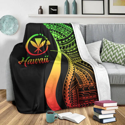 Hawaii Premium Blanket - Reggae Polynesian Tentacle Tribal Pattern-Myprintsy