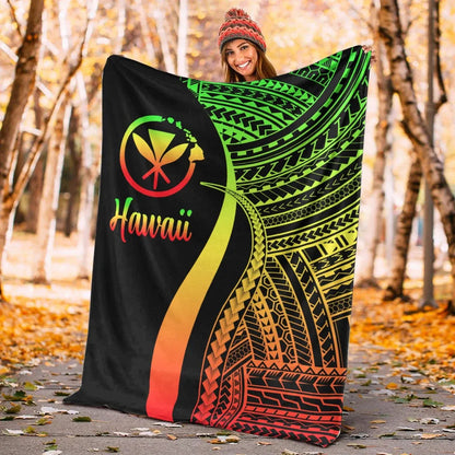 Hawaii Premium Blanket - Reggae Polynesian Tentacle Tribal Pattern-Myprintsy