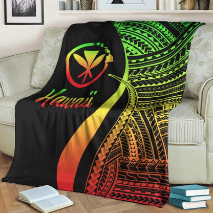 Hawaii Premium Blanket - Reggae Polynesian Tentacle Tribal Pattern-Myprintsy