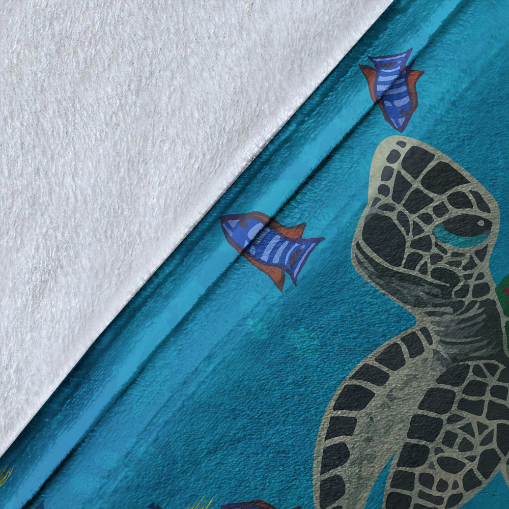 Hawaii Premium Blanket Sea Cartoon-Myprintsy
