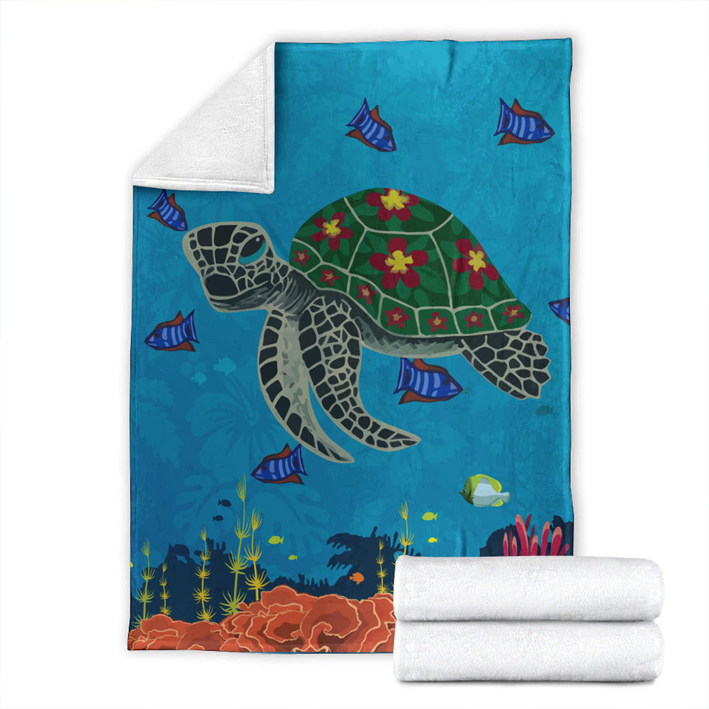 Hawaii Premium Blanket Sea Cartoon-Myprintsy