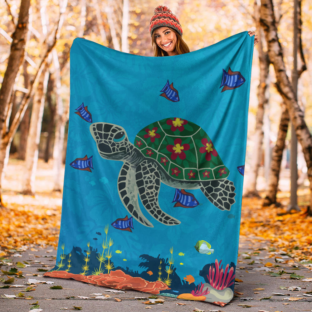 Hawaii Premium Blanket Sea Cartoon-Myprintsy