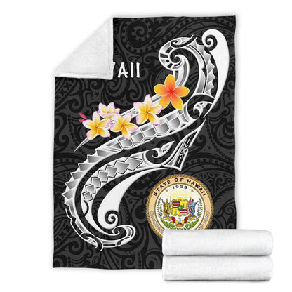 Hawaii Premium Blanket - Seal Polynesian Patterns Plumeria-Myprintsy
