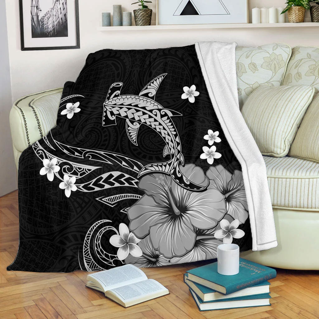 Hawaii Premium Blanket Shark Polynesia Tribal Tattoo-Myprintsy