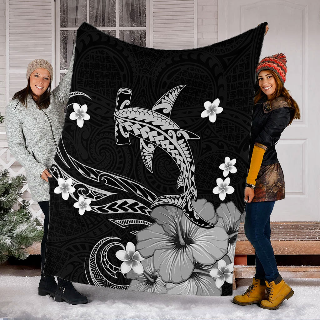 Hawaii Premium Blanket Shark Polynesia Tribal Tattoo-Myprintsy