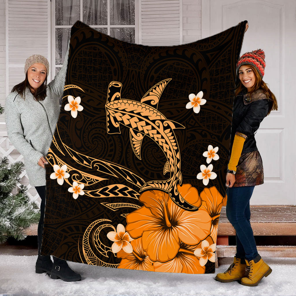 Hawaii Premium Blanket Shark Polynesia Tribal Tattoo-Myprintsy
