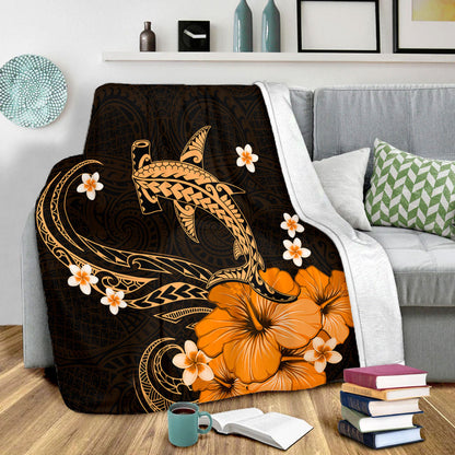Hawaii Premium Blanket Shark Polynesia Tribal Tattoo-Myprintsy