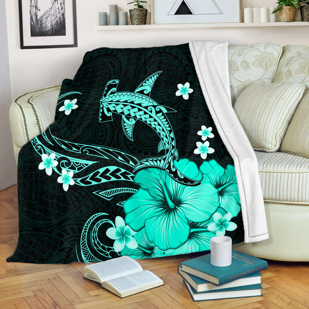 Hawaii Premium Blanket Shark Polynesia Tribal Tattoo-Myprintsy