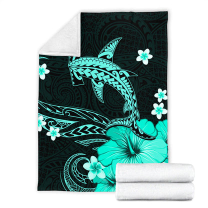 Hawaii Premium Blanket Shark Polynesia Tribal Tattoo-Myprintsy