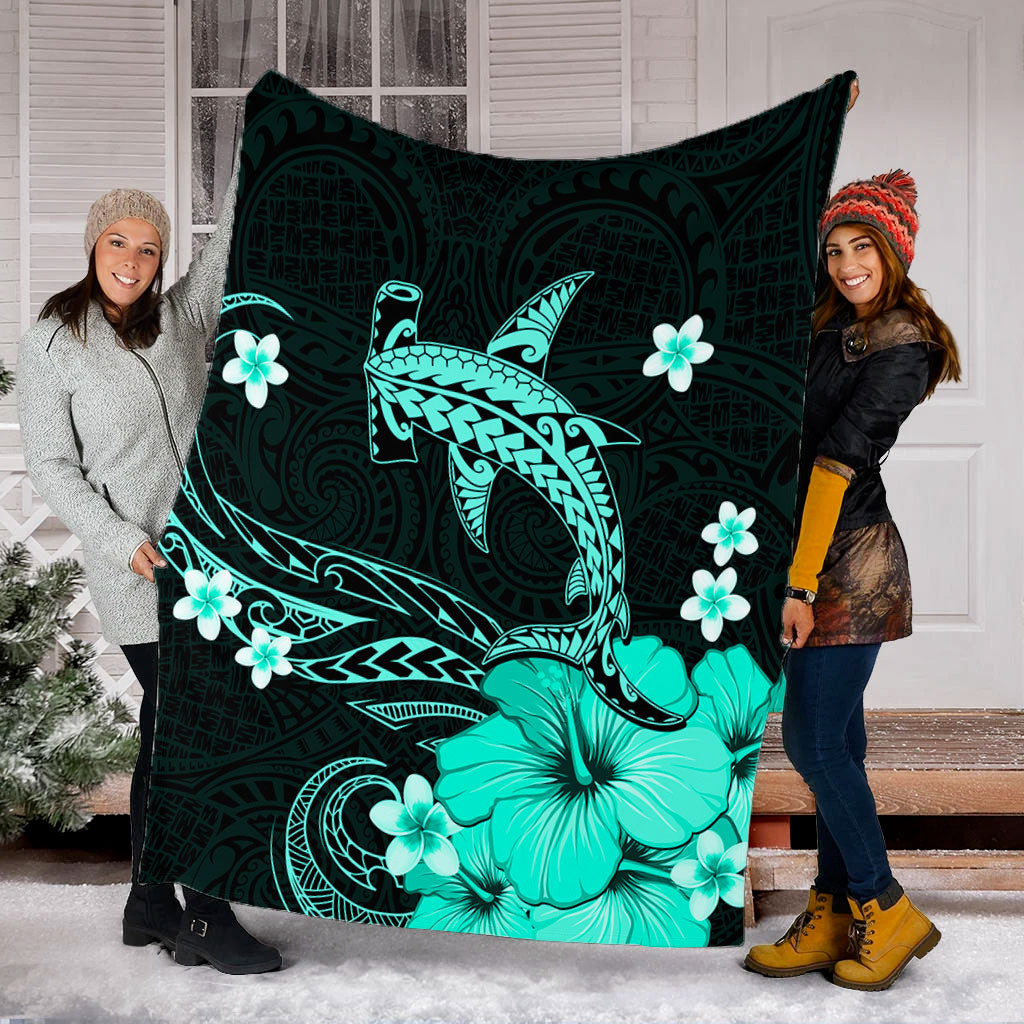 Hawaii Premium Blanket Shark Polynesia Tribal Tattoo-Myprintsy