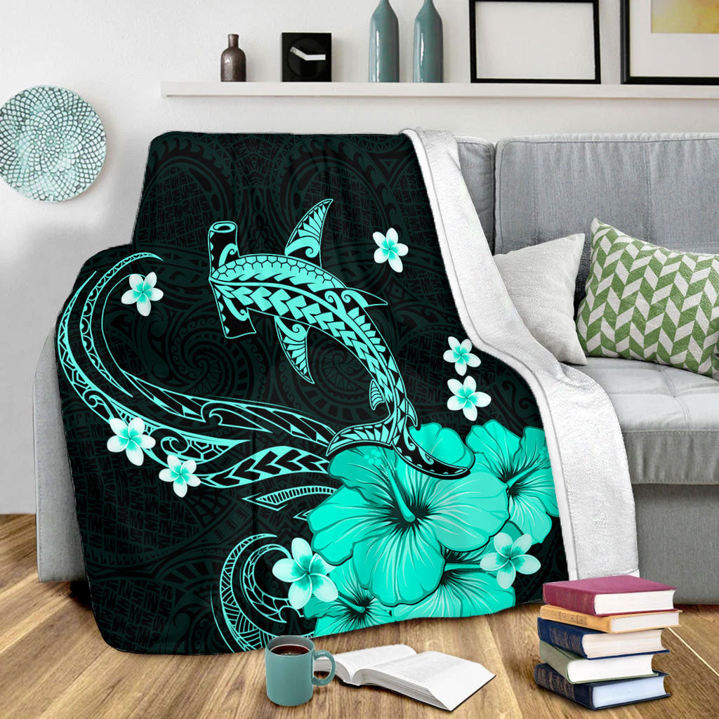Hawaii Premium Blanket Shark Polynesia Tribal Tattoo-Myprintsy