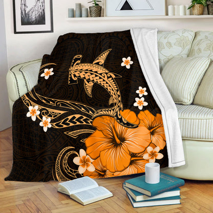 Hawaii Premium Blanket Shark Polynesia Tribal Tattoo-Myprintsy