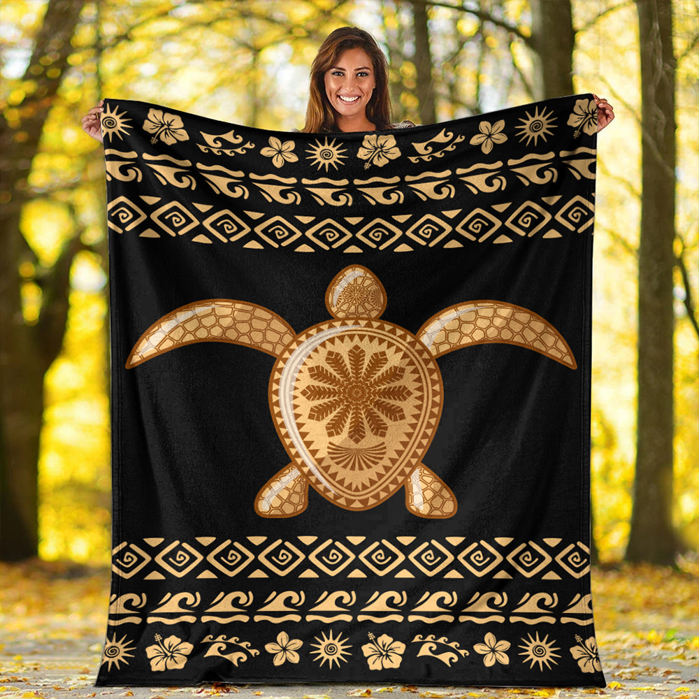 Hawaii Premium Blanket Traditional Turtle Pattern-Myprintsy