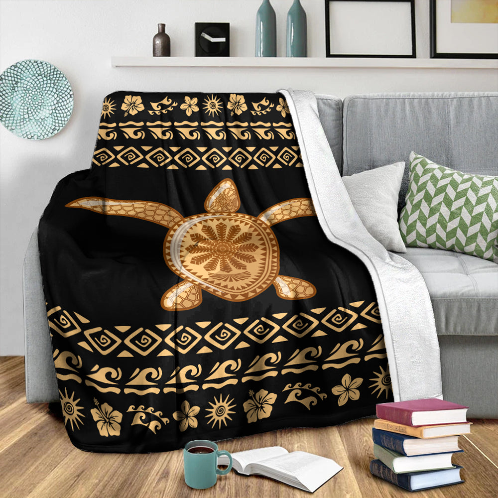 Hawaii Premium Blanket Traditional Turtle Pattern-Myprintsy