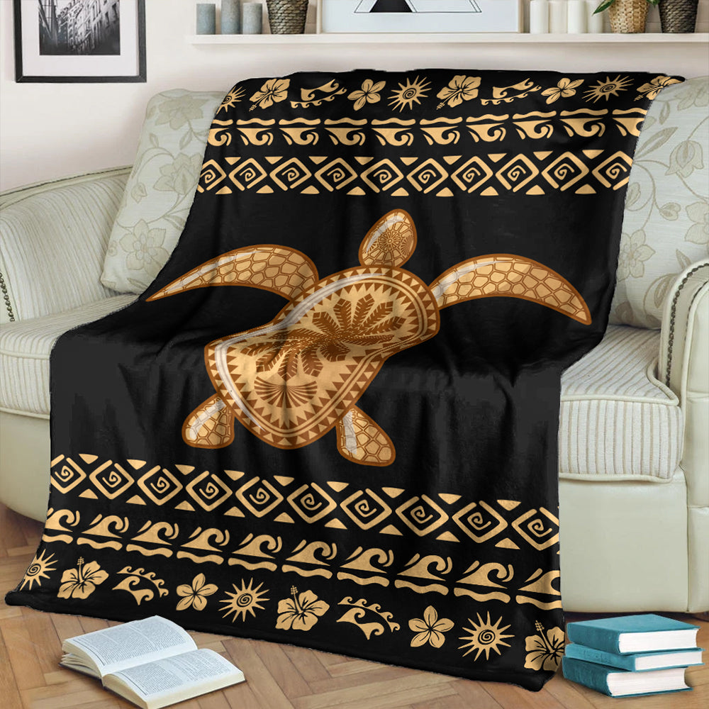 Hawaii Premium Blanket Traditional Turtle Pattern-Myprintsy