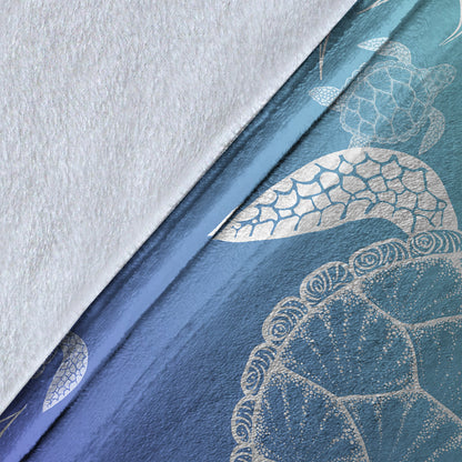 Hawaii Premium Blanket Turtle Gardiant Background-Myprintsy