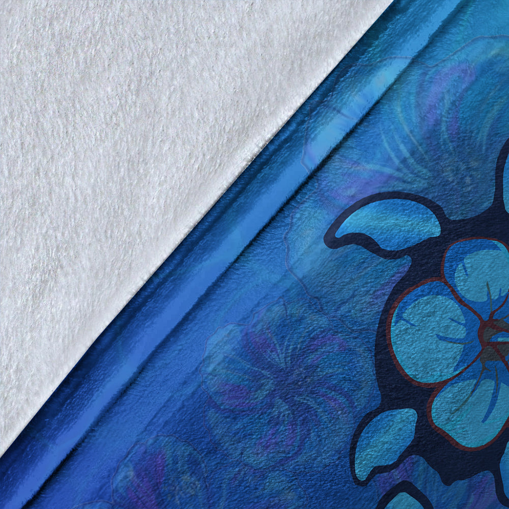 Hawaii Premium Blanket Turtle Hibiscus Ocean-Myprintsy