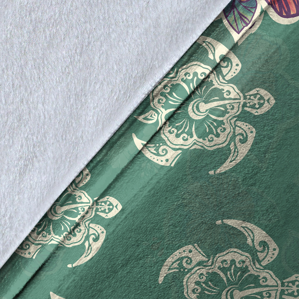 Hawaii Premium Blanket Turtle Hibiscus Summer-Myprintsy