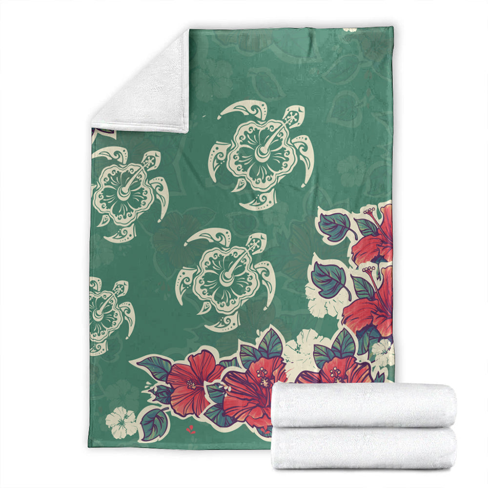Hawaii Premium Blanket Turtle Hibiscus Summer-Myprintsy