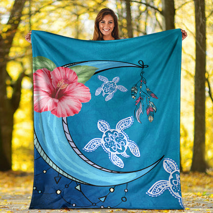 Hawaii Premium Blanket Turtle Moon Dream-Myprintsy