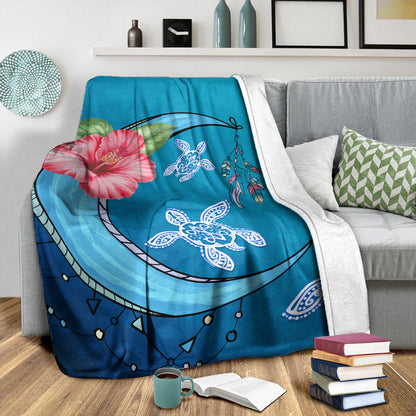 Hawaii Premium Blanket Turtle Moon Dream-Myprintsy