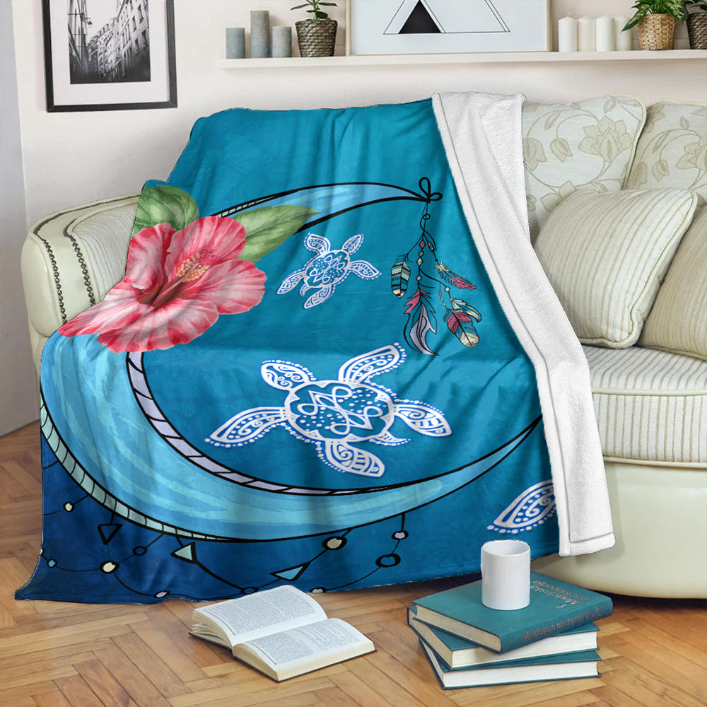 Hawaii Premium Blanket Turtle Moon Dream-Myprintsy