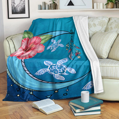 Hawaii Premium Blanket Turtle Moon Dream-Myprintsy