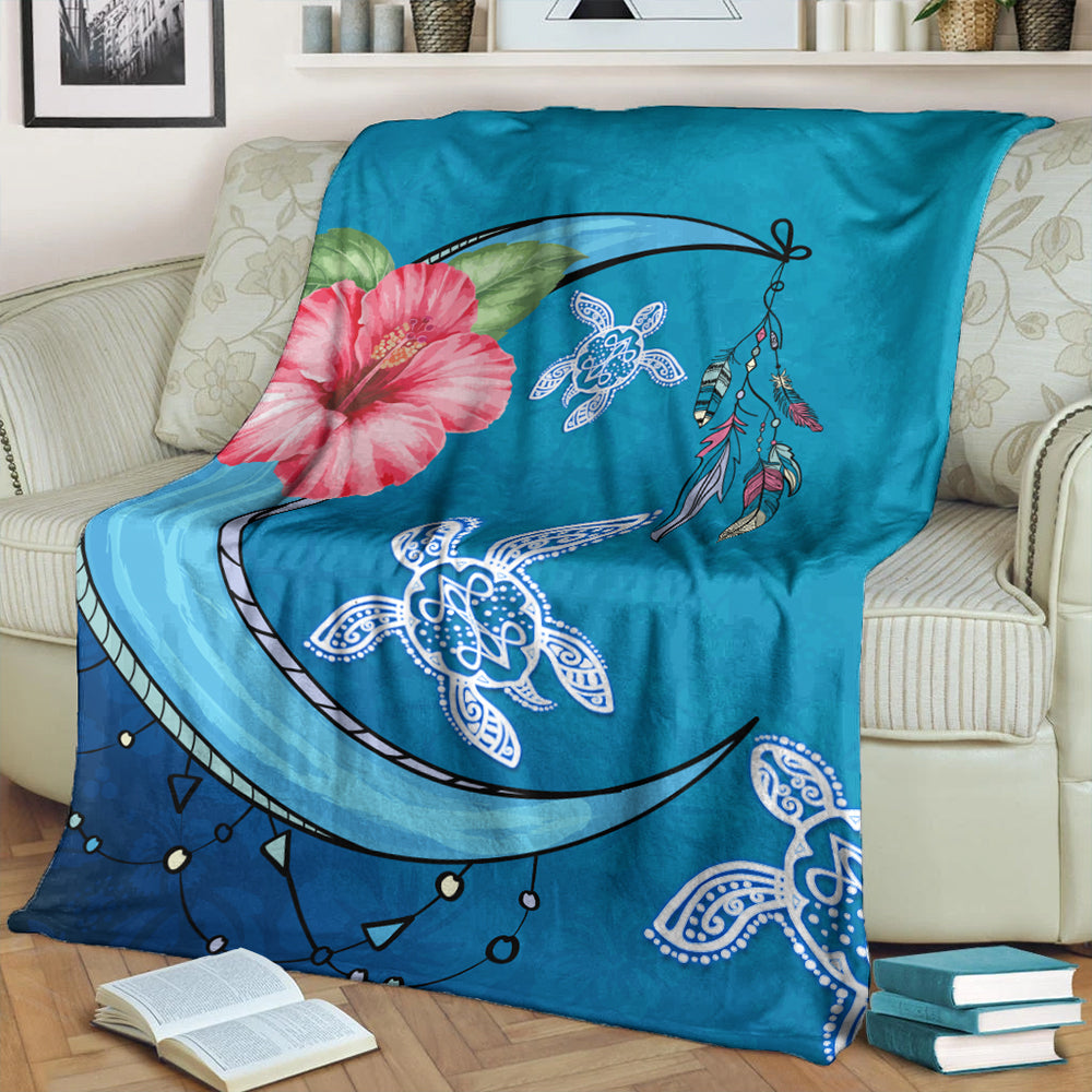 Hawaii Premium Blanket Turtle Moon Dream-Myprintsy