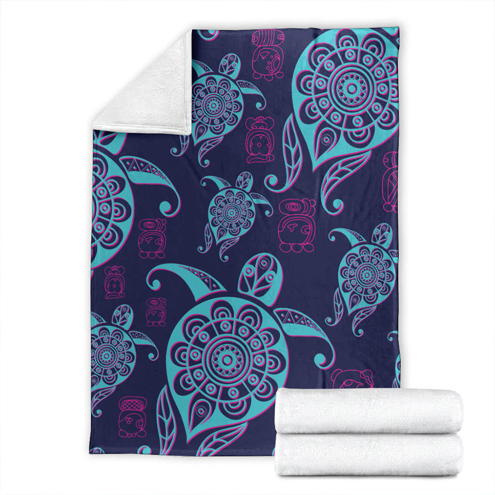 Hawaii Premium Blanket Turtle Neon-Myprintsy