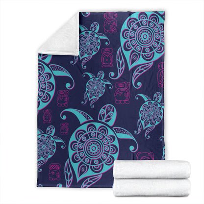 Hawaii Premium Blanket Turtle Neon-Myprintsy