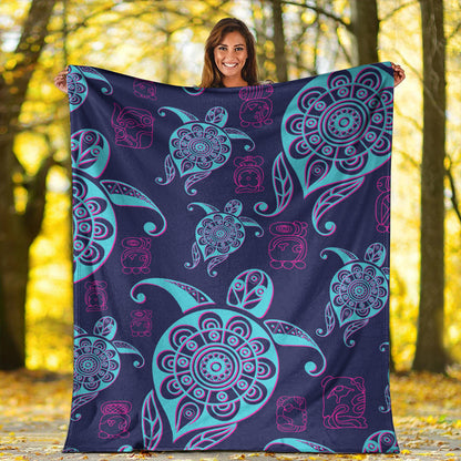 Hawaii Premium Blanket Turtle Neon-Myprintsy