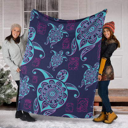 Hawaii Premium Blanket Turtle Neon-Myprintsy