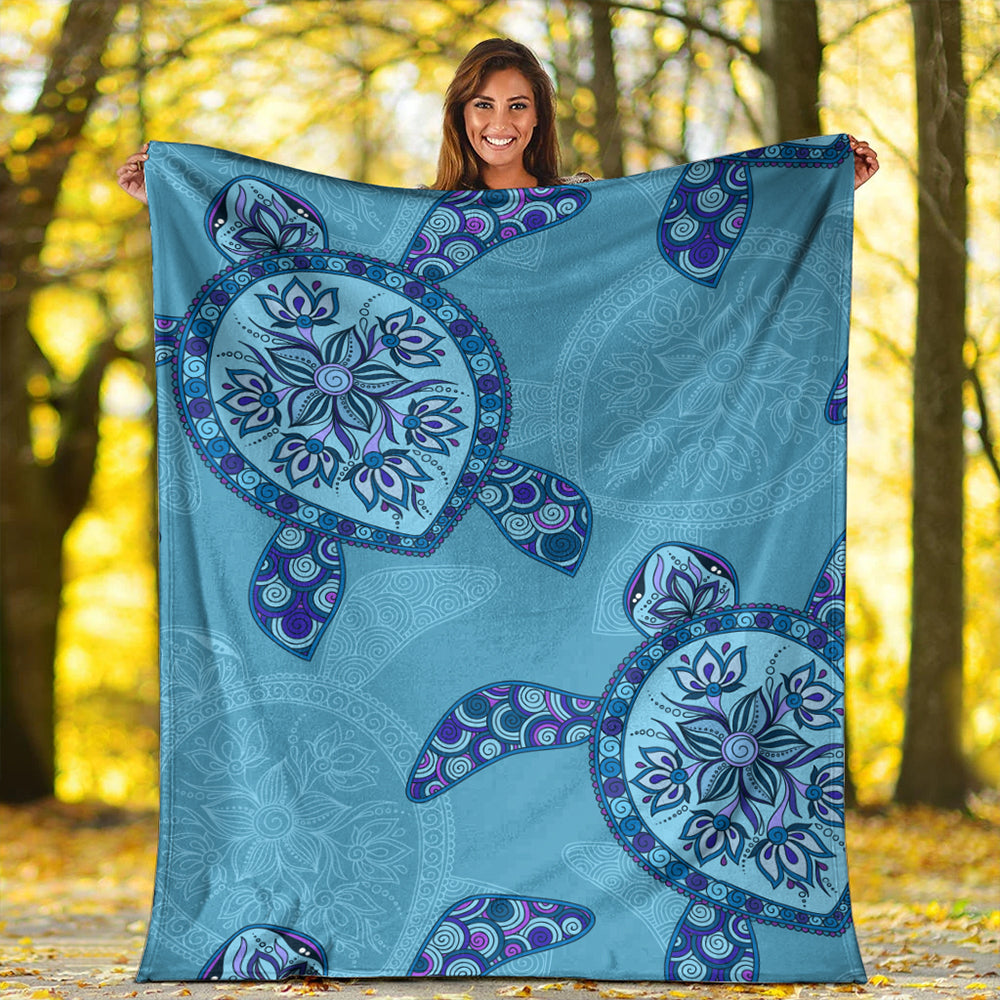 Hawaii Premium Blanket Turtle Plumeria-Myprintsy