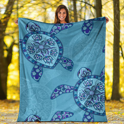 Hawaii Premium Blanket Turtle Plumeria-Myprintsy
