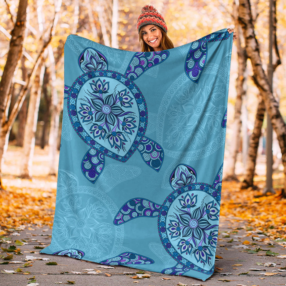 Hawaii Premium Blanket Turtle Plumeria-Myprintsy