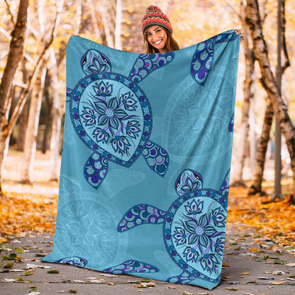Hawaii Premium Blanket Turtle Plumeria-Myprintsy