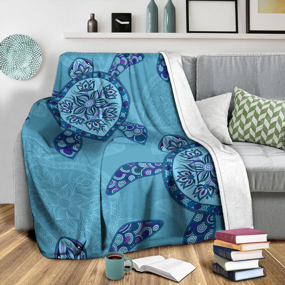 Hawaii Premium Blanket Turtle Plumeria-Myprintsy