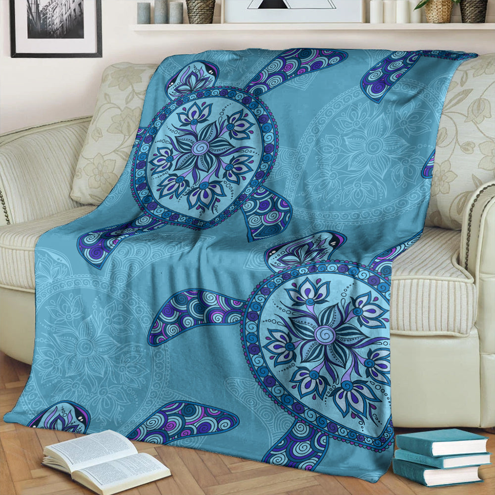 Hawaii Premium Blanket Turtle Plumeria-Myprintsy