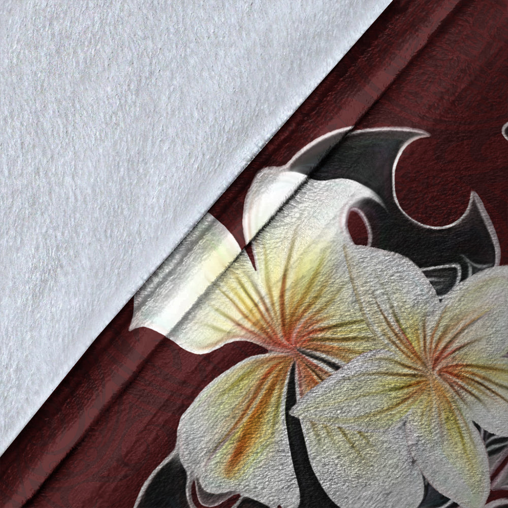 Hawaii Premium Blanket Turtle Poly Trinal Plumeria Red-Myprintsy
