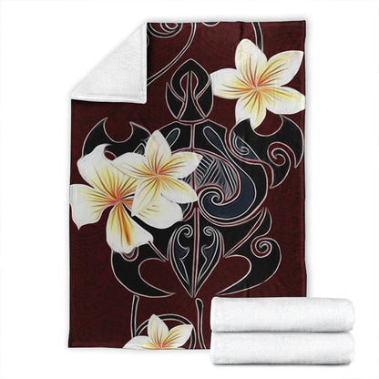 Hawaii Premium Blanket Turtle Poly Trinal Plumeria Red-Myprintsy