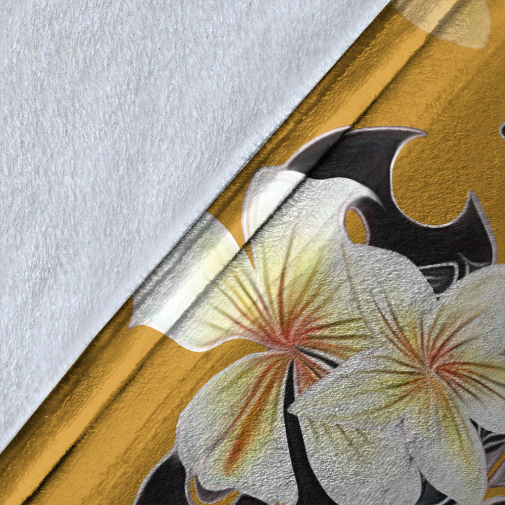 Hawaii Premium Blanket Turtle Poly Trinal Plumeria Yellow-Myprintsy