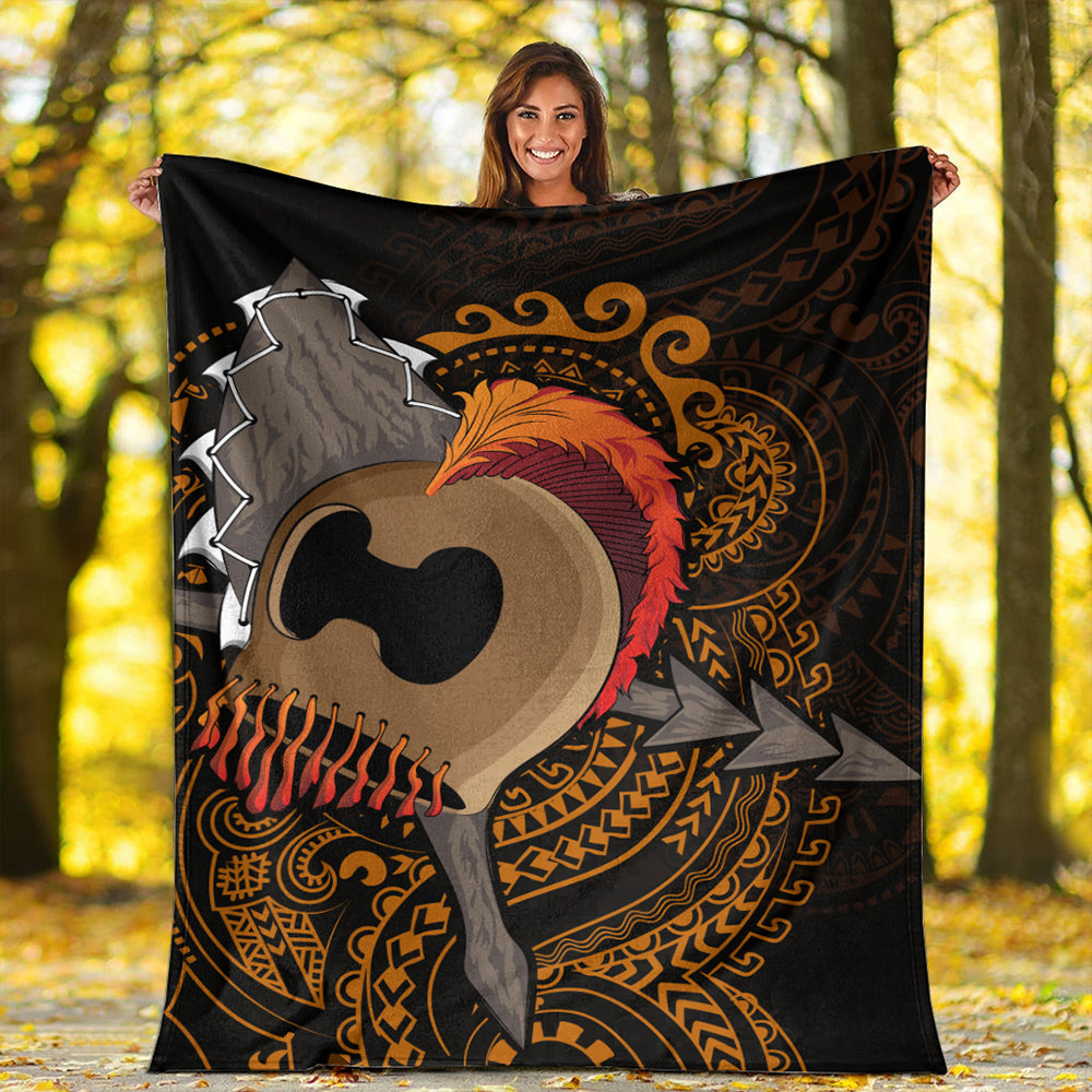 Hawaii Premium Blanket Warrior Helmet Polynesian-Myprintsy