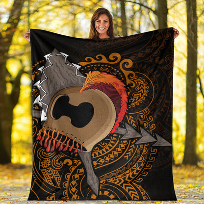Hawaii Premium Blanket Warrior Helmet Polynesian-Myprintsy