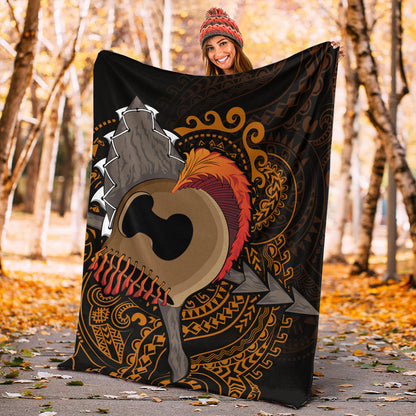 Hawaii Premium Blanket Warrior Helmet Polynesian-Myprintsy